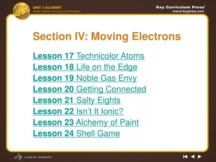section iv moving electrons