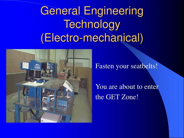 general engineering technology electro mechanical
