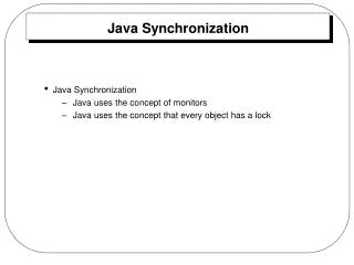Java Synchronization