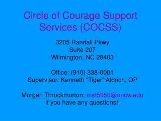 Circle of Courage Support Services (COCSS)