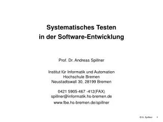 Systematisches Testen in der Software-Entwicklung