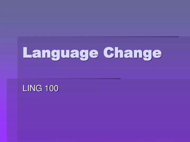 language change