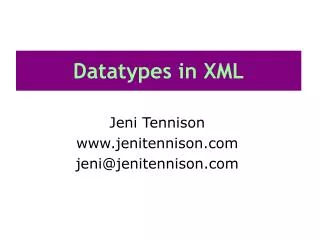 Datatypes in XML