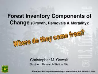 Forest Inventory Components of Change (Growth, Removals &amp; Mortality):