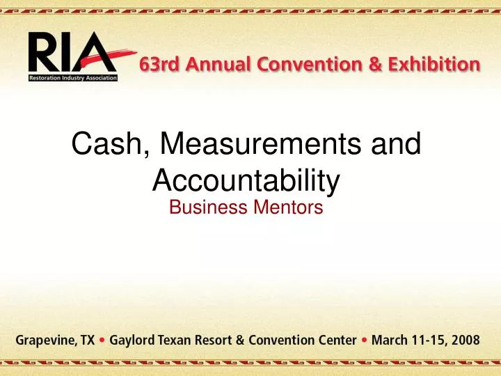 cash measurements and accountability