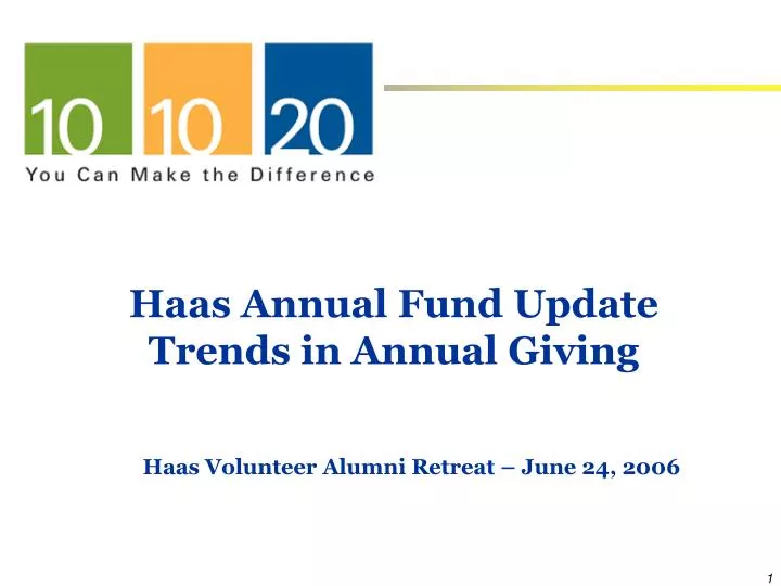 haas annual fund update trends in annual giving