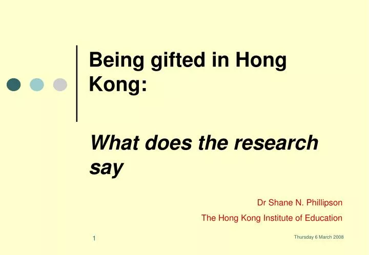 being gifted in hong kong what does the research say