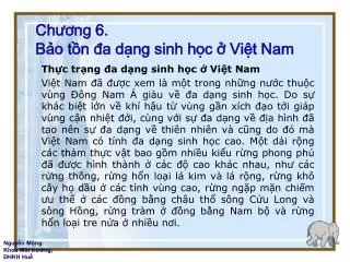 Chương 6. Bảo tồn đa dạng sinh học ở Việt Nam