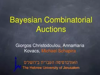 Bayesian Combinatorial Auctions