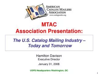 The U.S. Catalog Mailing Industry – Today and Tomorrow
