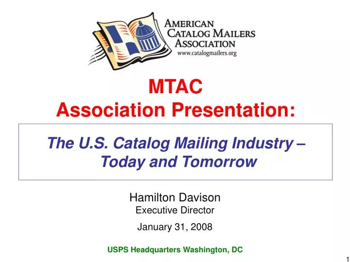 the u s catalog mailing industry today and tomorrow