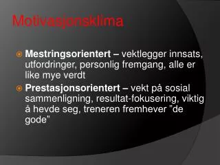 motivasjonsklima
