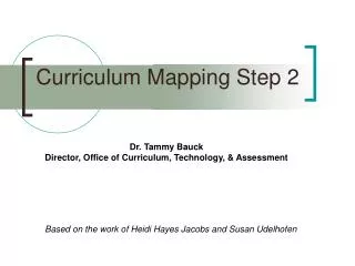 Curriculum Mapping Step 2