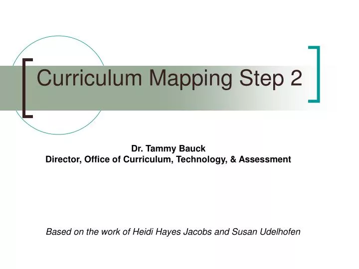 curriculum mapping step 2