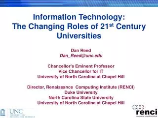 Information Technology: The Changing Roles of 21 st Century Universities