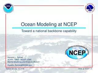 Ocean Modeling at NCEP