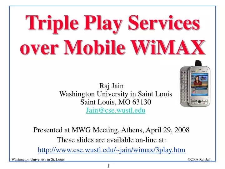 triple play services over mobile wimax