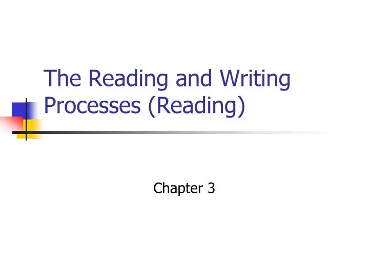 the reading and writing processes reading