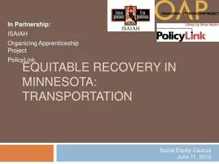 Equitable Recovery in Minnesota: Transportation