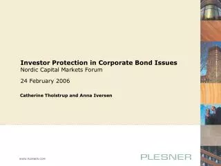 Investor Protection in Corporate Bond Issues Nordic Capital Markets Forum