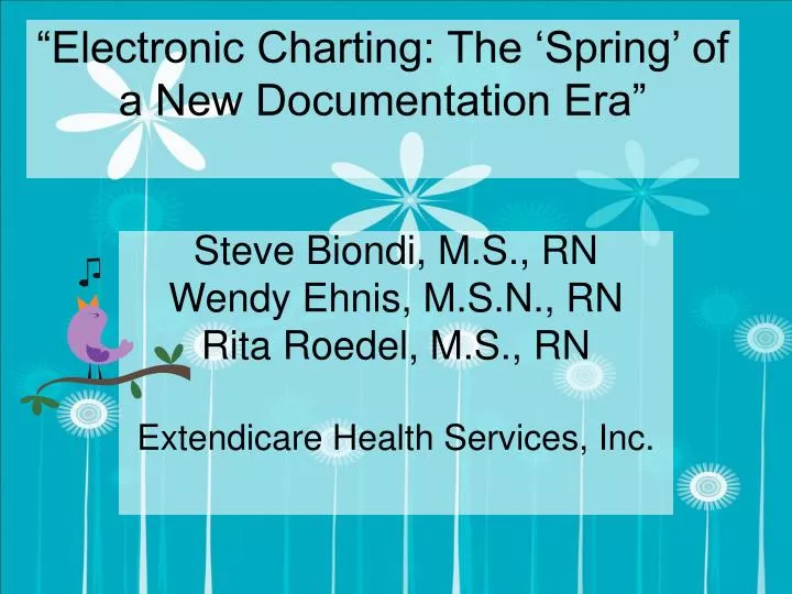 electronic charting the spring of a new documentation era