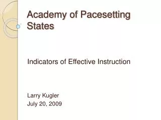 Academy of Pacesetting States