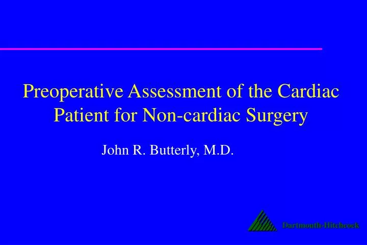 preoperative assessment of the cardiac patient for non cardiac surgery