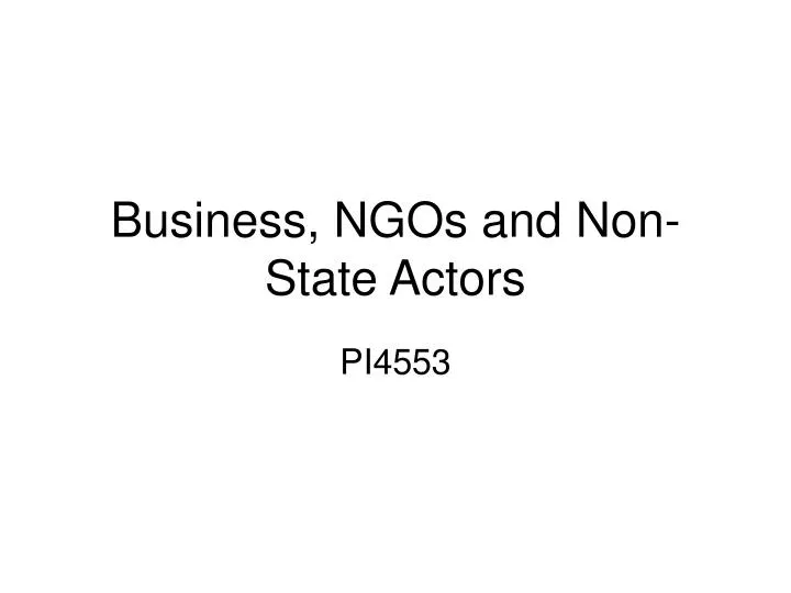 business ngos and non state actors