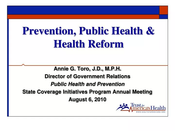 prevention public health health reform