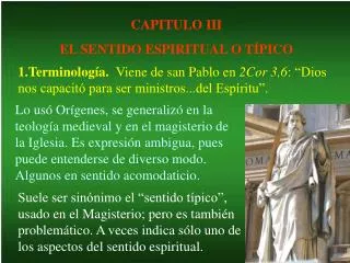 CAPITULO III EL SENTIDO ESPIRITUAL O TÍPICO