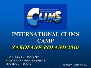 INTERNATIONAL CLIMS CAMP ZAKOPANE- POLAND 2010
