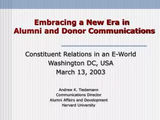 Constituent Relations in an E-World Washington DC, USA March 13, 2003