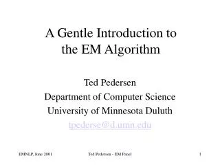 A Gentle Introduction to the EM Algorithm