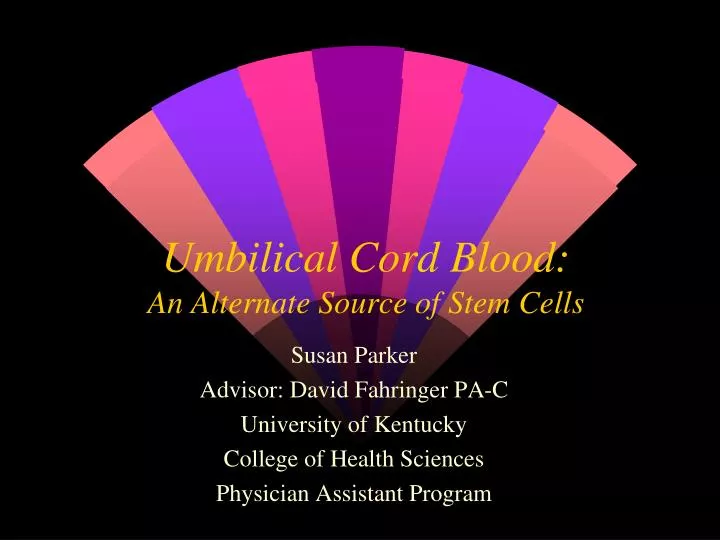 umbilical cord blood an alternate source of stem cells