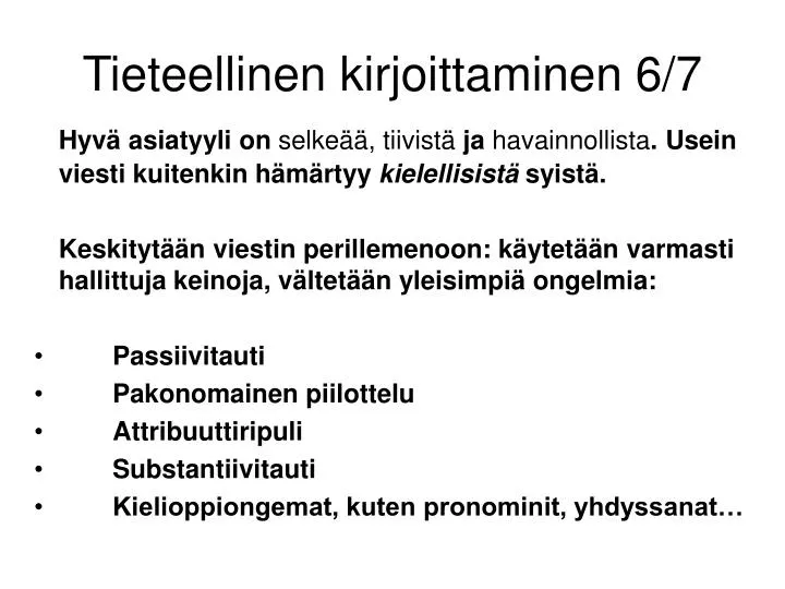 tieteellinen kirjoittaminen 6 7