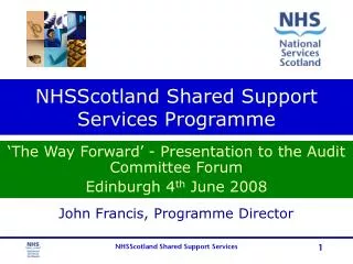 NHSScotland Shared Support Services Programme