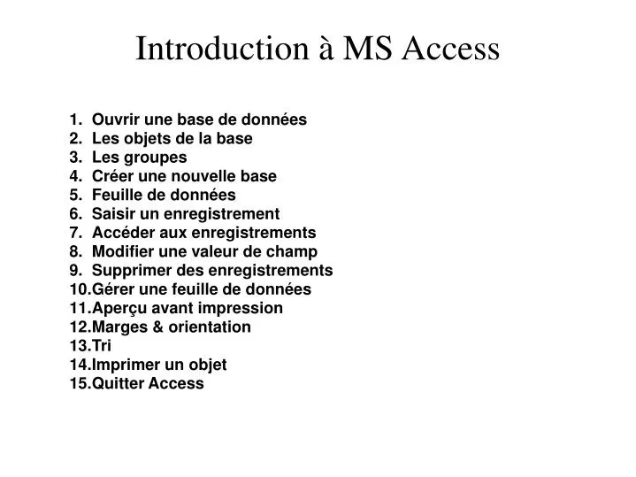 introduction ms access