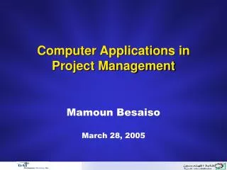 Computer Applications in Project Management