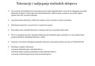 Tolerancije i nalijeganja mašinskih sklopova