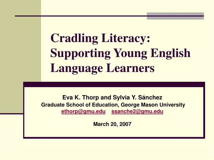 cradling literacy supporting young english language learners