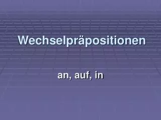 wechselpr positionen