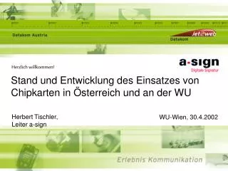 Stand und Entwicklung des Einsatzes von Chipkarten in Österreich und an der WU