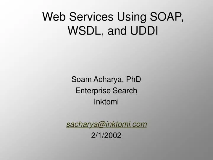 web services using soap wsdl and uddi