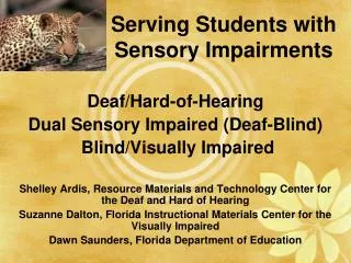 Serving Students with Sensory Impairments