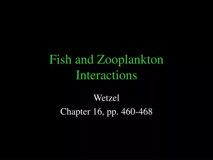 fish and zooplankton interactions