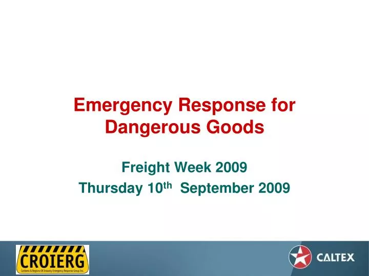 emergency response for dangerous goods