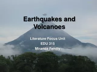 Earthquakes and Volcanoes