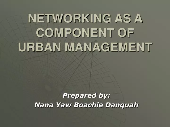 networking as a component of urban management