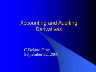 Accounting and Auditing Derivatives