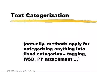 Text Categorization
